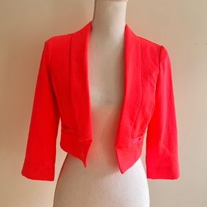 Charlotte Russe neon orange size small lightweight 3/4 sleeve jacket